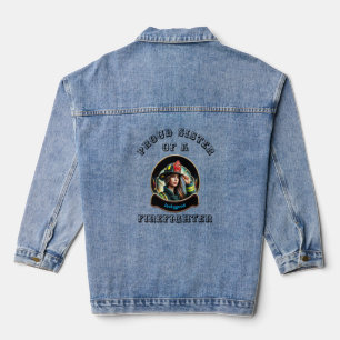 Stolze Schwester eines Feuerwehrmanns Imagination Jeansjacke