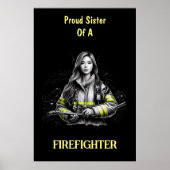 Stolze Schwester eines Feuerwehrmanns W Poster (Vorne)