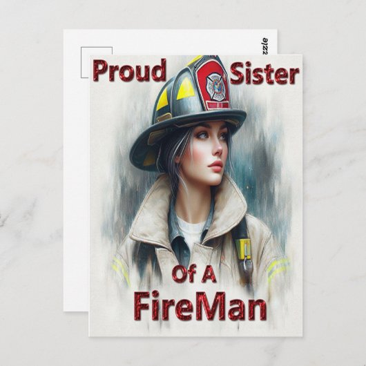 Stolze Schwester eines Feuerwehrschiffs Postkarte (Vorne/Hinten)