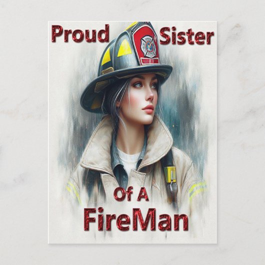 Stolze Schwester eines Feuerwehrschiffs Postkarte (Vorderseite)