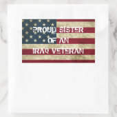 Stolze Schwester eines irakischen Veteranen-Sticke Rechteckiger Aufkleber (Tasche)