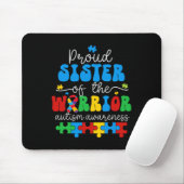 Stolze Schwester eines Krieger-Autismus-Bewusstsei Mousepad (Mit Mouse)