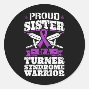 Stolze Schwester eines Kriegers mit Turner-Syndrom Runder Aufkleber