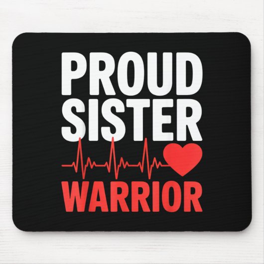 Stolze Schwester Herz Krieger Überlebender Unterst Mousepad (Vorne)