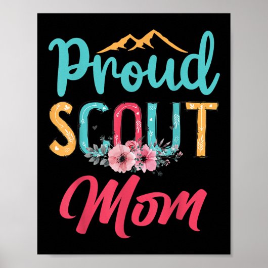 Stolze Scout-Mutter Frohen Muttertag Camping Pfadf Poster (Vorne)