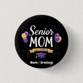 Stolze Senior Mama Class of 2025 Anpassbar Button (Vorderseite)