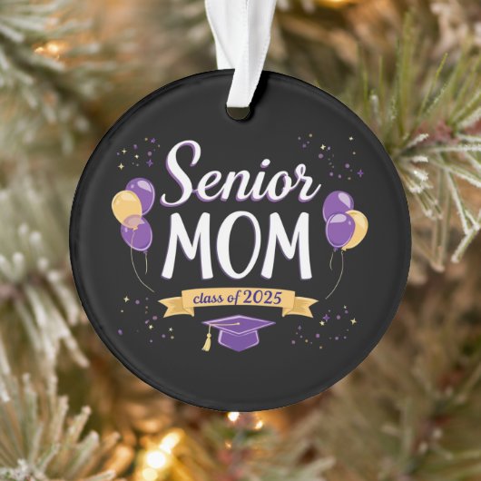 Stolze Senior Mama Class of 2025 Anpassbar Ornament (Baum)