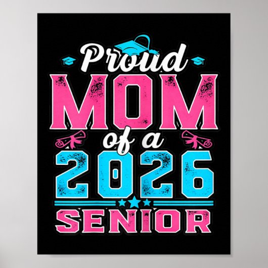 Stolze Senior-Mutter Damen 2026 Abschlussfeier Sti Poster (Vorne)