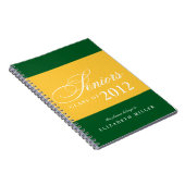 Stolze Senioren Grüne gelbe Streifen Klasse Jahr Notizblock (Rechte Seite)