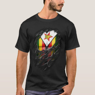 Stolze simbabwische Wurzeln Erbe zerrissen zerriss T-Shirt
