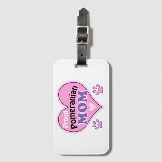 Stolze Spitz-Mama Gepäckanhänger (Vorderseite Vertikal)