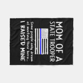 Stolze Staats-Trooper-Mutter Thin Blue Line Amer Fleecedecke (Vorderseite (Horizontal))