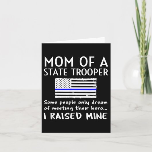 Stolze Staats-Trooper-Mutter Thin Blue Line Amer Karte (Vorderseite)