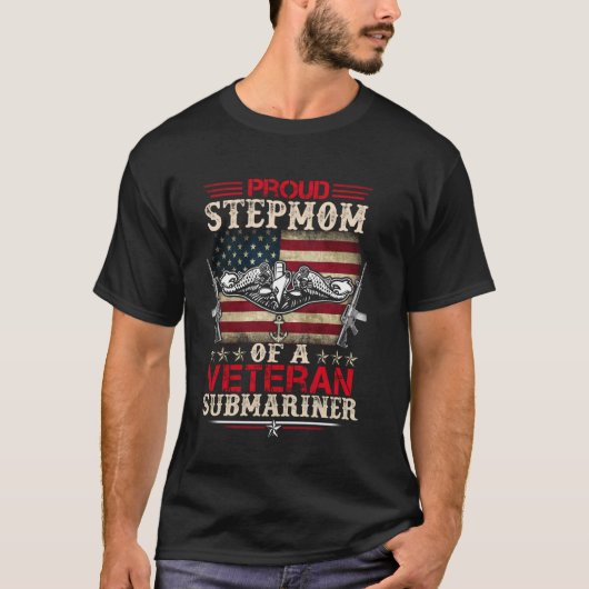 Stolze Stepmutter einer erfahrenen U-Boot-Fahne de T-Shirt (Vorderseite)