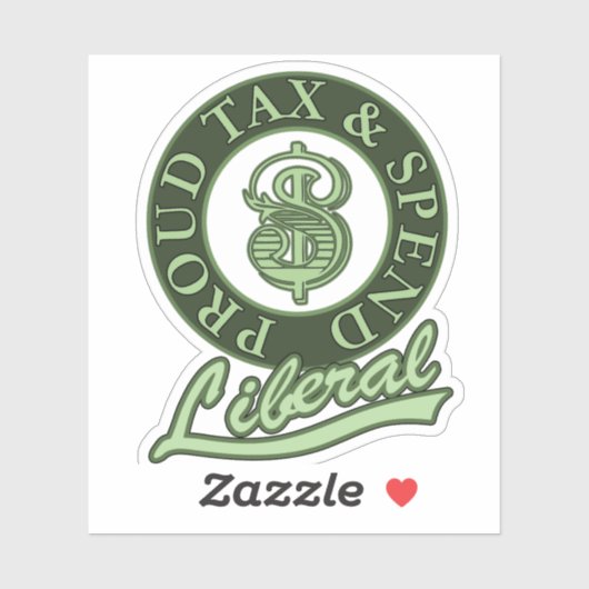 Stolze Steuern und Ausgaben liberal Aufkleber (Blatt)