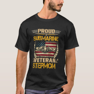 Stolze Stiefmutter eines U-Boot-Veteranen US-Flagg T-Shirt