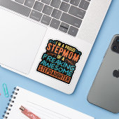 Stolze Stiefmutter Stieftochter Zitat Geschenk Aufkleber (Laptop mit iPhone)