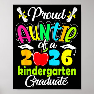 stolze Tante des 2026 Absolventen Kindergarten-Abs Poster