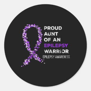 Stolze Tante einer Epilepsie Warrior Epilepsy Awar Runder Aufkleber
