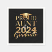Stolze Tante einer Klasse von 2024 Hoher Abschluss Serviette (Vorderseite)