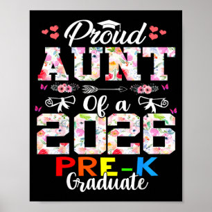 Stolze Tante eines 2026er Vorschulabsolventen Mutt Poster