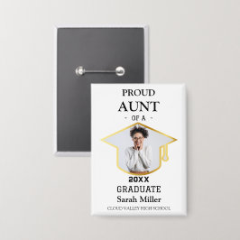 Stolze Tante eines Absolventen 2025 mit Foto & Nam Button