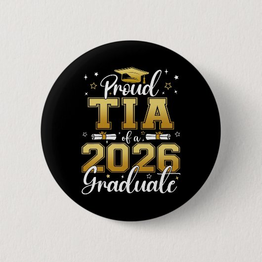 Stolze Tante eines Absolventen der Klasse 2026 Sen Button (Vorderseite)