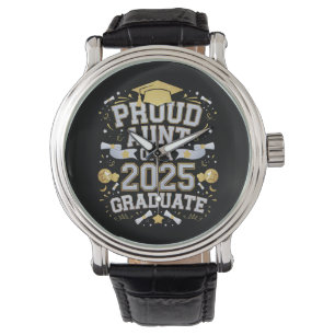 Stolze Tante eines Absolventen von 2025 Abschluss Armbanduhr