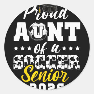 Stolze Tante eines Fußball-Seniors 2026 Abschlussg Runder Aufkleber