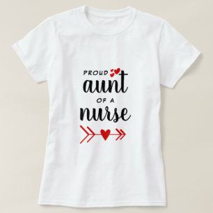 Stolze Tante eines Nurse Roten Herzens T-Shirt