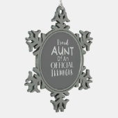 stolze Tante eines offiziellen Teenagers Schneeflocken Zinn-Ornament (Links)