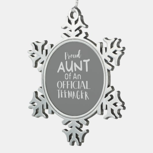 stolze Tante eines offiziellen Teenagers Schneeflocken Zinn-Ornament (Rechts)
