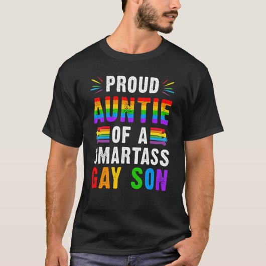 Stolze Tante eines Smartass Gay Son Gbt Ally Gay P T-Shirt (Vorderseite)
