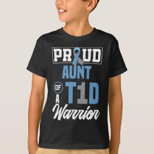 Stolze Tante eines T1D-Kriegers Diabetes-Bewusstse T-Shirt