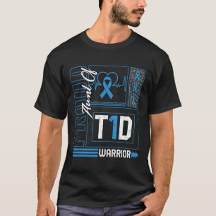 Stolze Tante eines T1d-Kriegers Ribbon Diabetes-Be T-Shirt