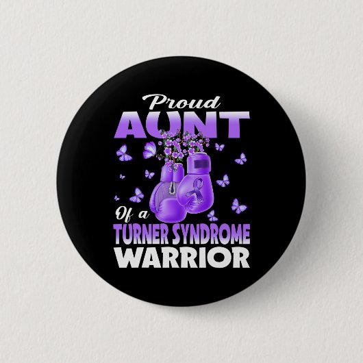Stolze Tante eines Turner-Syndrom Kriegerbewusstse Button (Vorderseite)