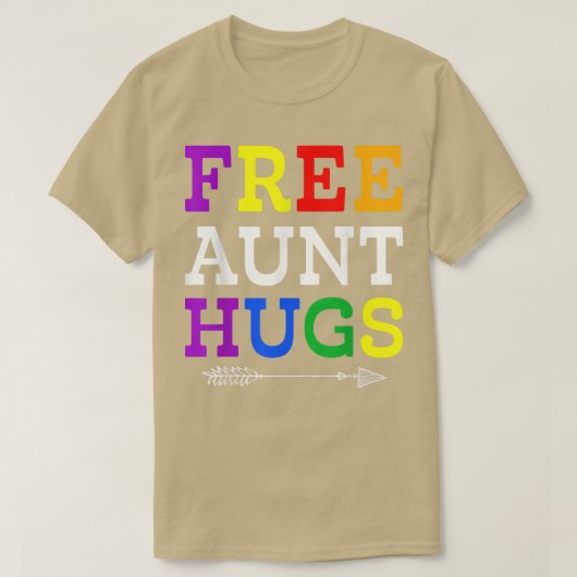 Stolze Tante LGBTQ Free Tante Hugs Rainbow LGBT Pr T-Shirt (Design vorne)