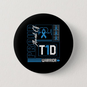 Stolze Tante T1d Krieger Ribbon Diabetes Awards Button