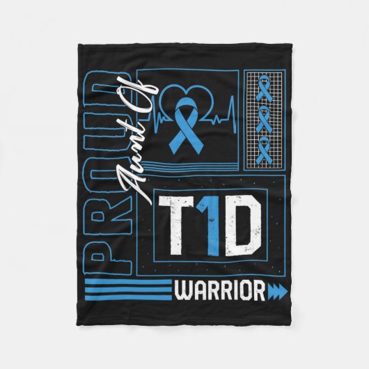Stolze Tante T1d Krieger Ribbon Diabetes Awards Fleecedecke (Vorderseite)