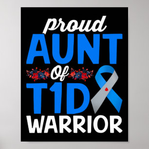 Stolze Tante T1d Warrior Survivor Diabetes Awaren Poster
