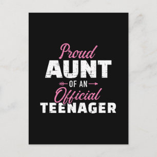 Stolze Tante zum 13. Geburtstag eines Teenagers Postkarte