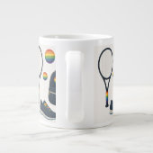 Stolze Tennisausrüstung für den Spielerstolz Jumbo-Tasse (Rückseite)