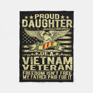 Stolze Tochter des vietnamesischen Veteran US-Flag Fleecedecke