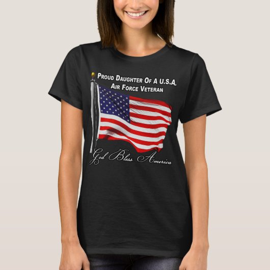 Stolze Tochter einer US-Luftwaffenflagge T-Shirt (Vorderseite)
