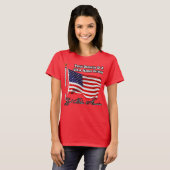 Stolze Tochter einer US Marine Veteran Flag USA T-Shirt (Vorne ganz)