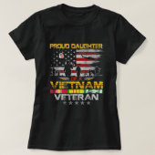 Stolze Tochter einer vietnamesischen Veteranenflag T-Shirt (Design vorne)