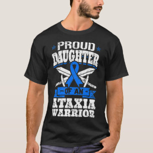 Stolze Tochter eines Ataxie-Kriegers Blaues Bewuss T-Shirt