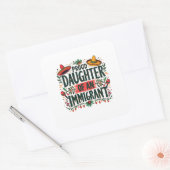 Stolze Tochter eines Immigranten aus Mexiko Quadratischer Aufkleber (Umschlag)