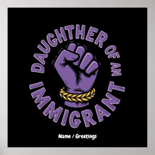 Stolze Tochter eines Immigranten, der das Erbe der Poster