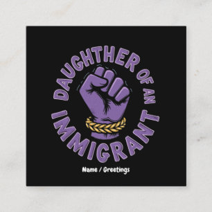 Stolze Tochter eines Immigranten, der das Erbe der Quadratische Visitenkarte